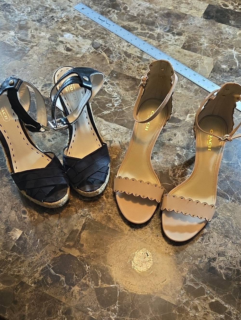 Two Pairs Of Shoes! Coach Monica Heel And One Other Coach Sandal Women's Size 7